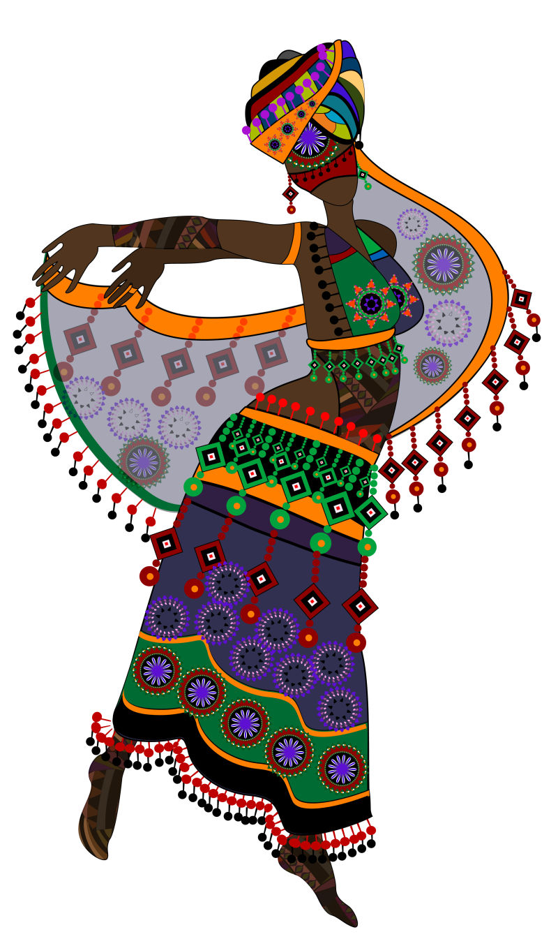 矢量非洲传统文化女性跳舞剪影