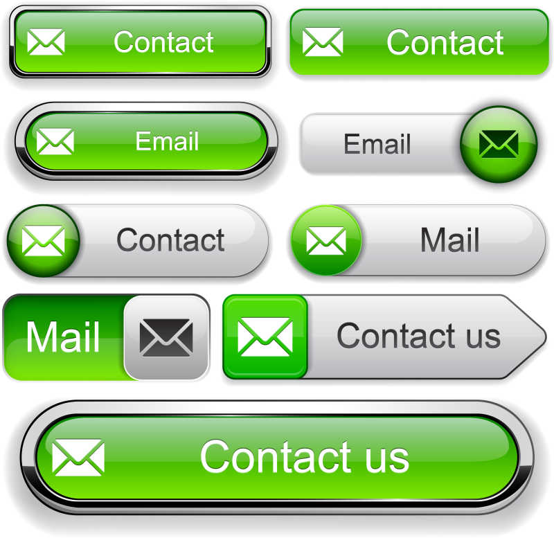 矢量界面美化的绿色电子邮件交流按钮的设计