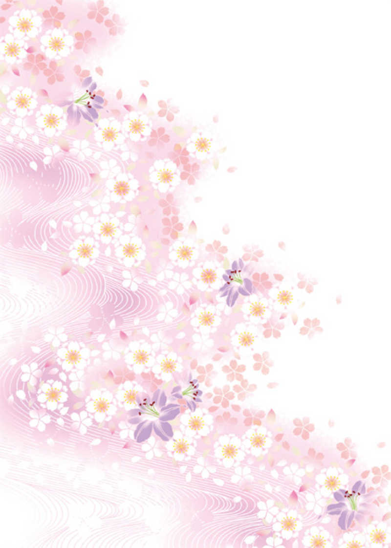 粉色背景上有小白花的矢量背景