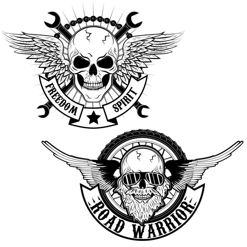 矢量的摩托车车队徽章设计