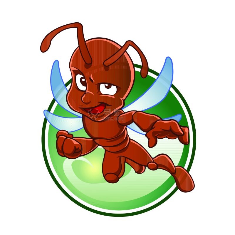 矢量的红蚂蚁卡通形象