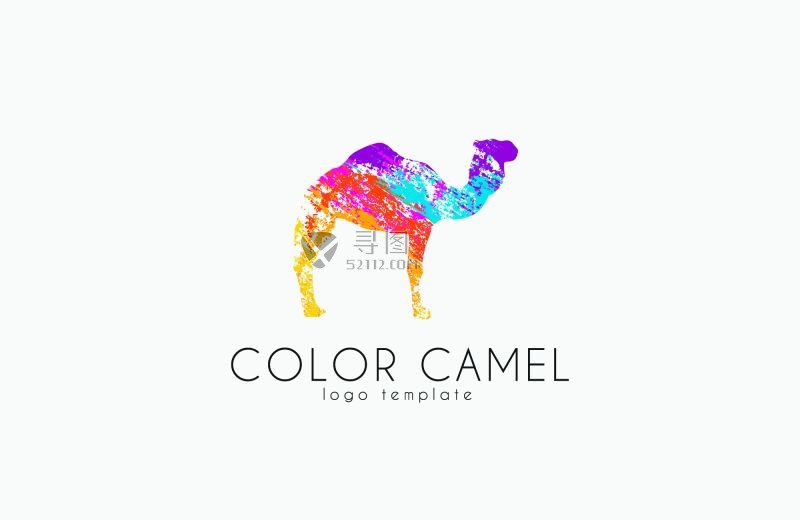 矢量的彩色骆驼商标