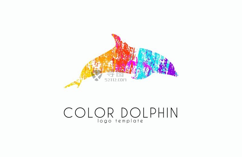 彩色的矢量海豚标志
