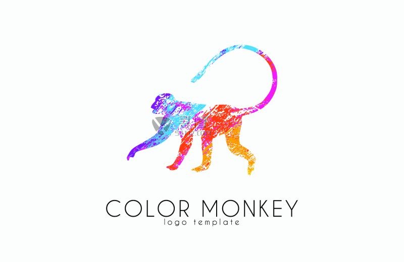 矢量的彩色猴子标志