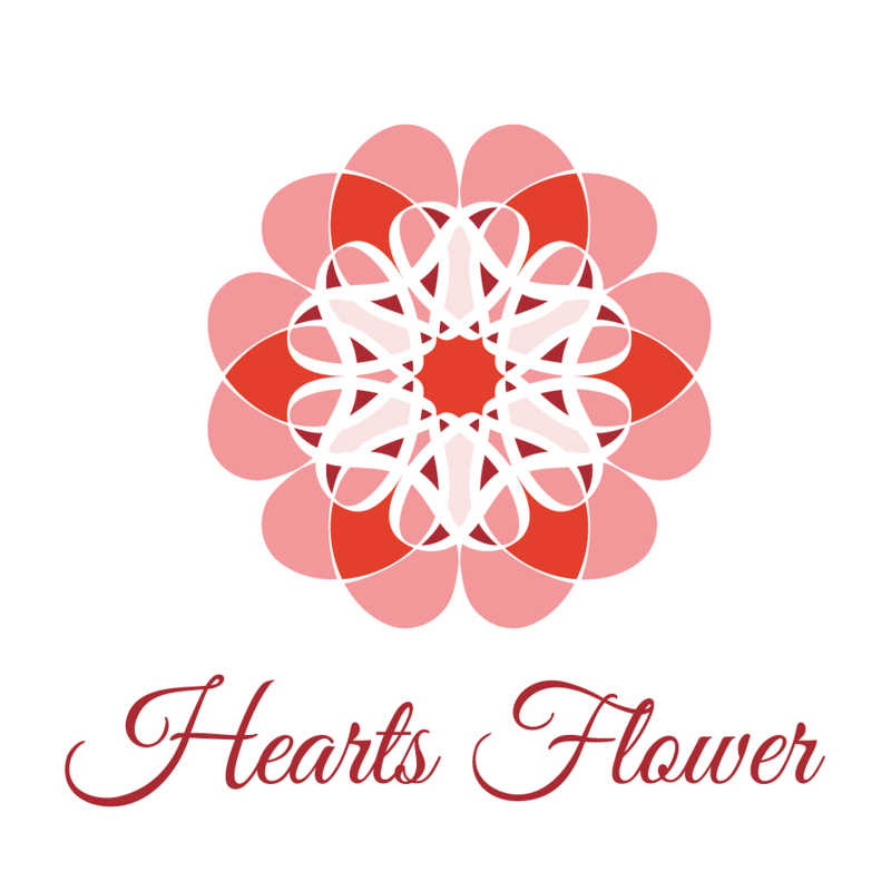 矢量红色艺术花卉装饰标志设计