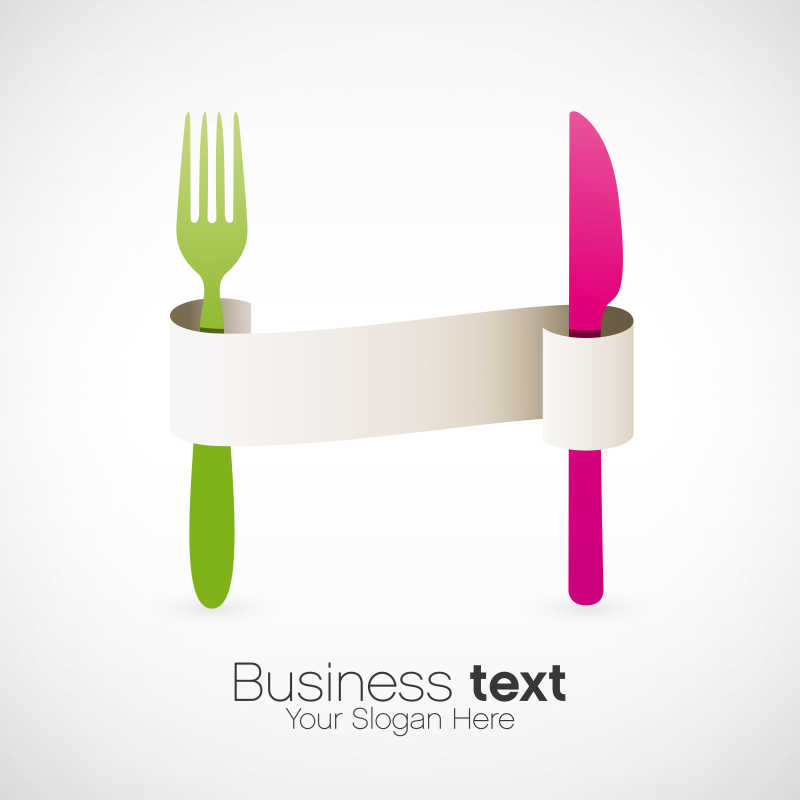 创意餐厅刀叉矢量图标设计