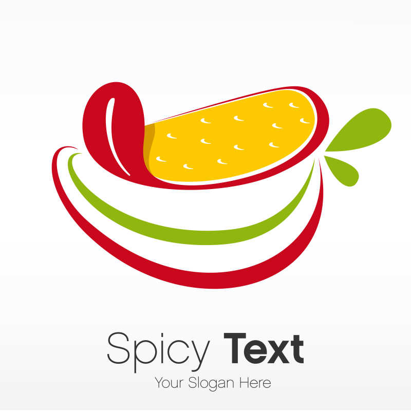 辣椒标志的餐厅创意标识矢量图