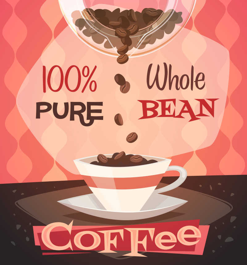 矢量咖啡宣传海报插画