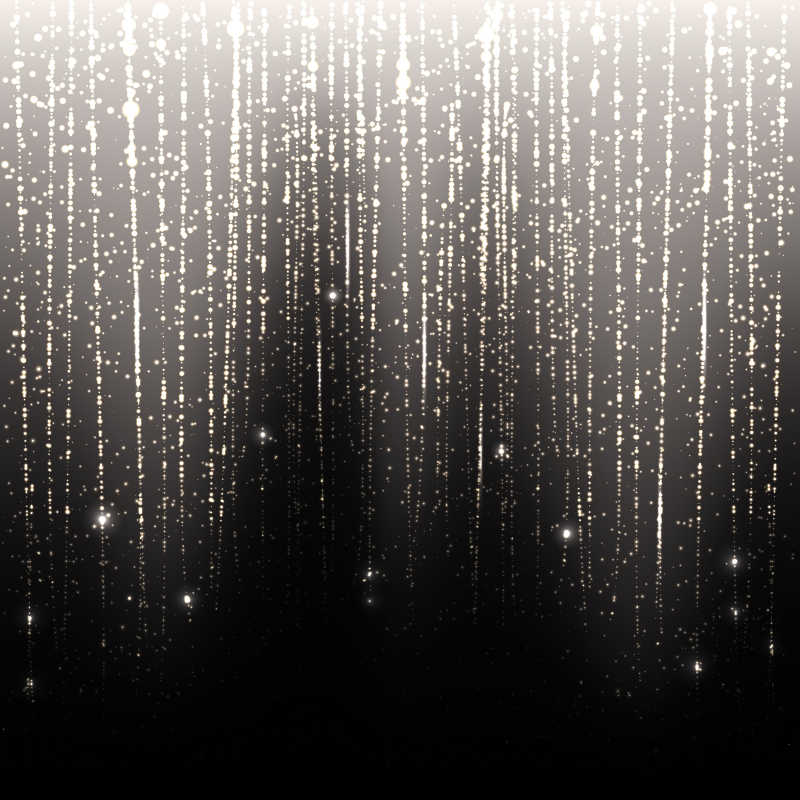 闪亮粒子的银雨矢量图