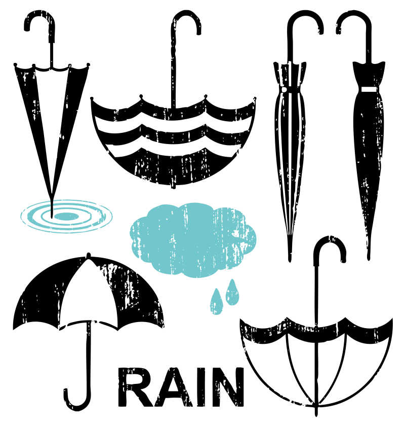 各种卡通雨伞矢量图