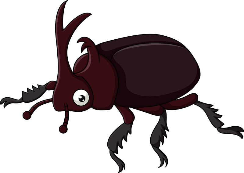 矢量卡通尖角甲虫