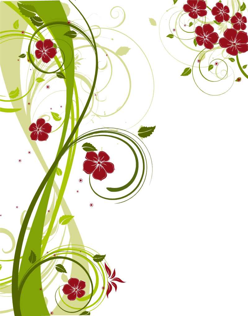 春机盎然的矢量手绘花卉插图背景