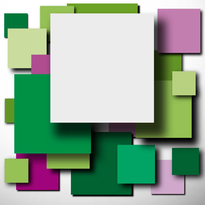 矢量绿色紫色正方形抽象背景