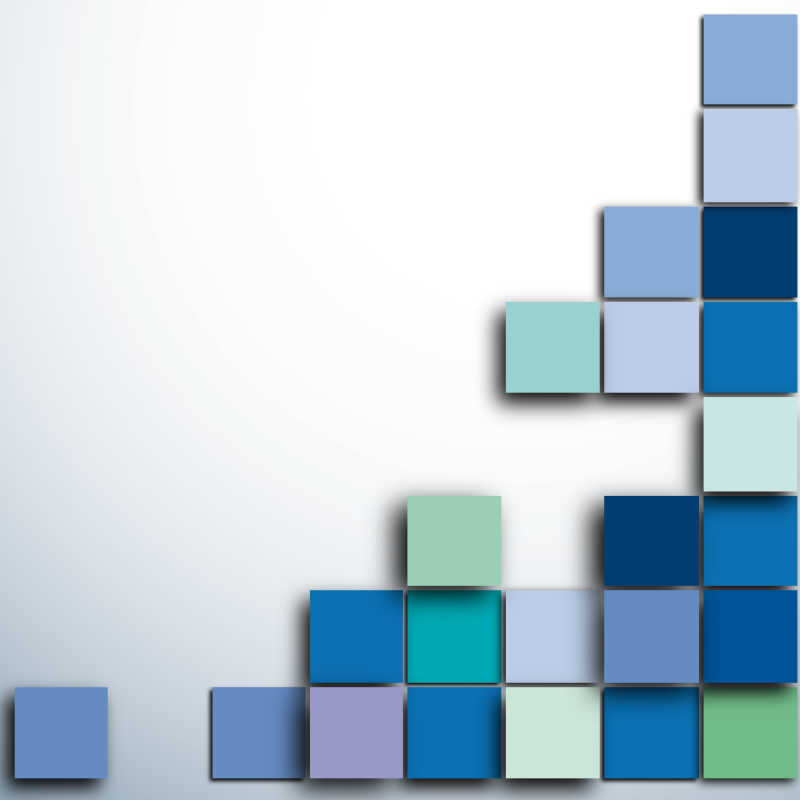 矢量白色背景上的蓝色系正方体抽象背景