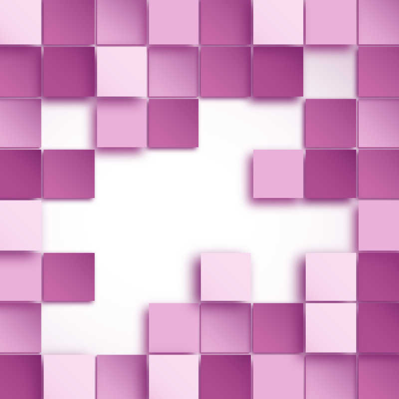 创意紫粉色正方体抽象排列矢量背景