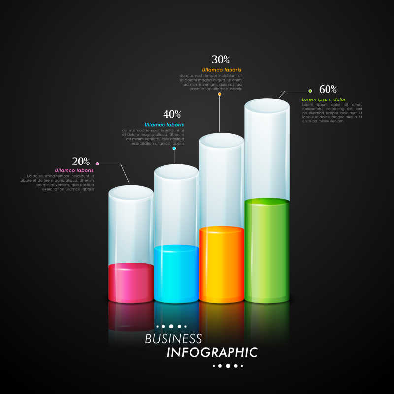 商业的信息图表栏矢量模板