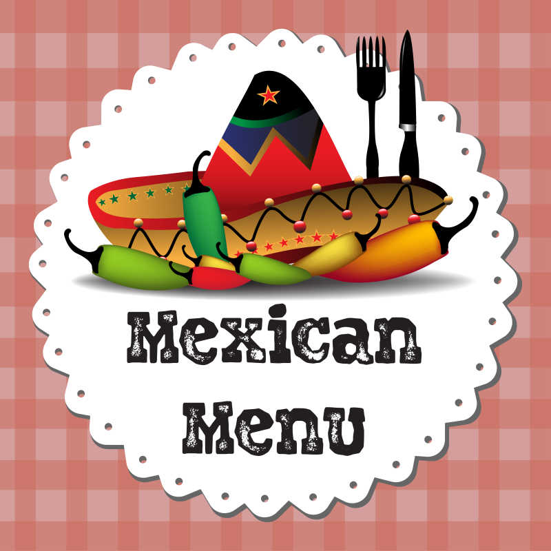 矢量墨西哥菜单创意插图