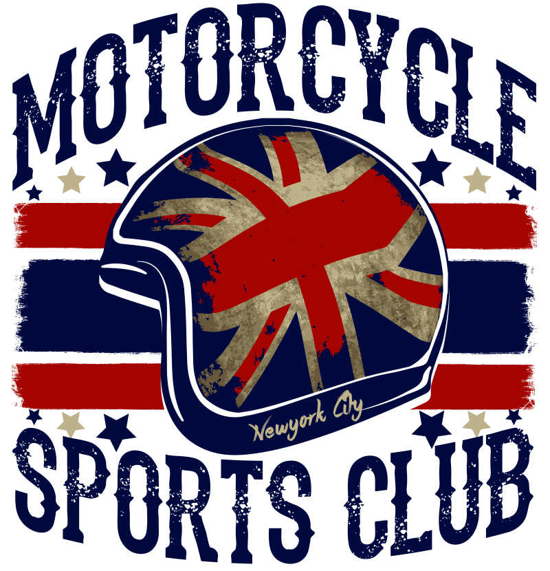 摩托车俱乐部图标创意设计矢量图