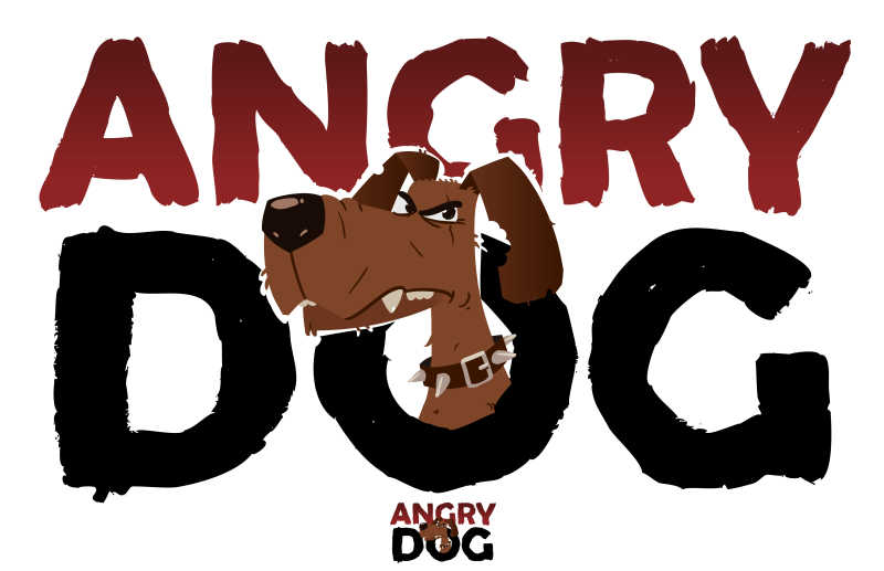 愤怒的狗卡通矢量插画