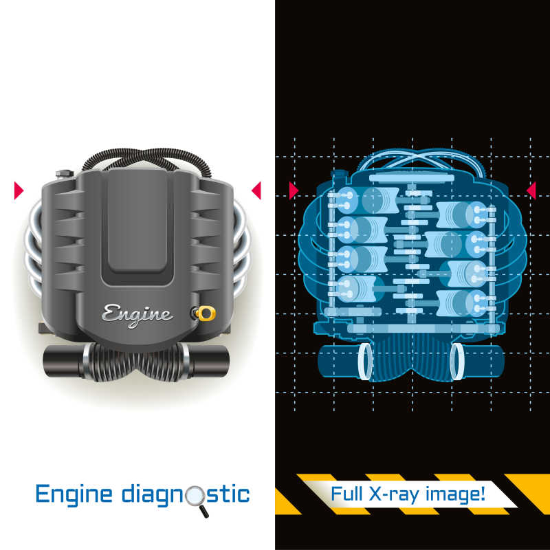 检测发动机的仪器矢量插画