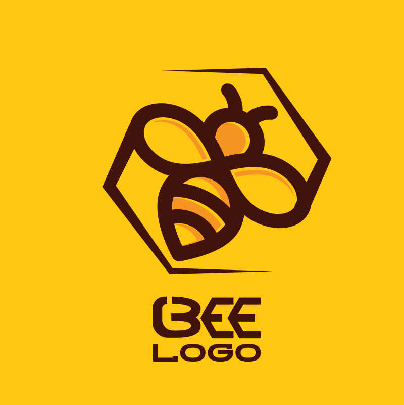 创意矢量蜜蜂品牌标志设计