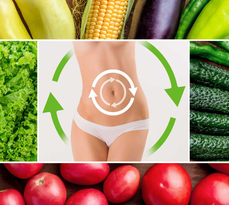 减肥塑身和各种绿色的蔬菜