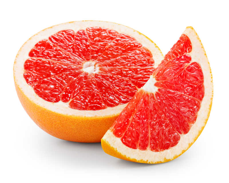 白色背景前血红色的柑橘