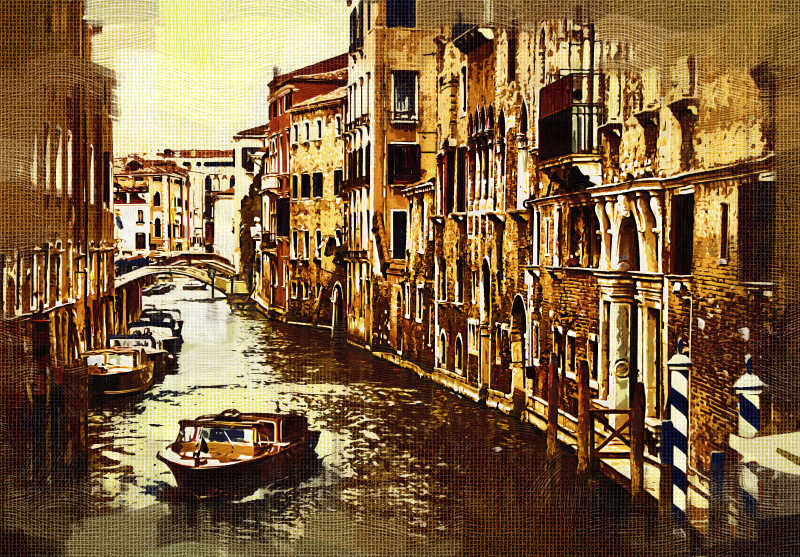 威尼斯建筑艺术油画