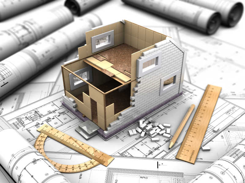 3d两层房屋建造和设计图纸