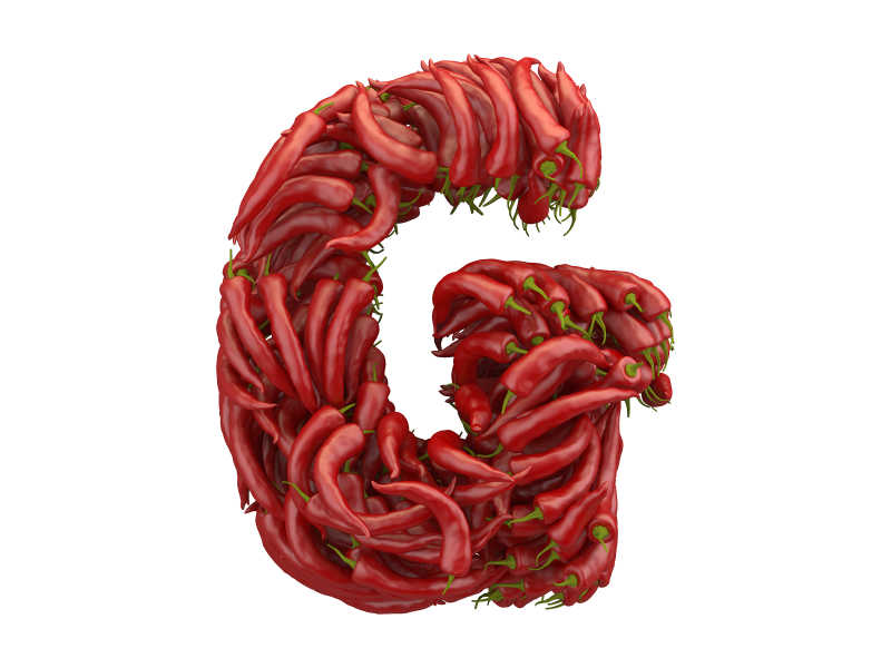 用红辣椒组成的G字
