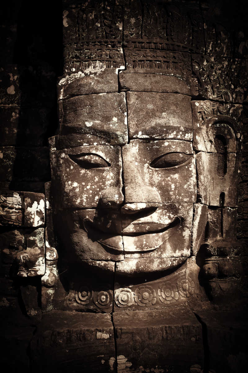柬埔寨吴哥窟的高棉的微笑