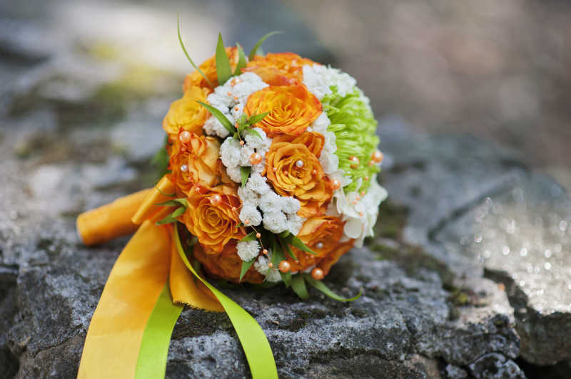 美丽的浪漫的新娘捧花