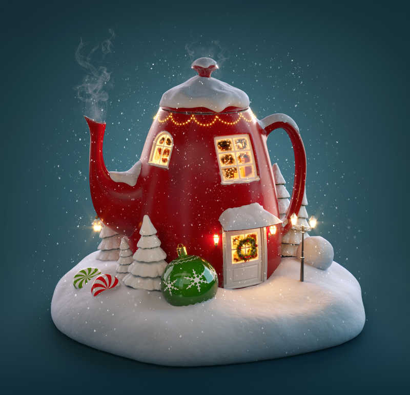 圣诞节童话茶壶童话屋