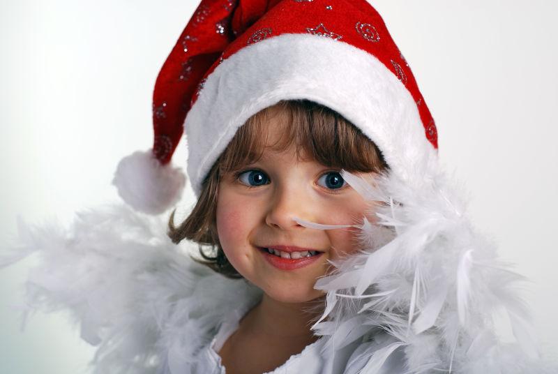 戴着圣诞帽的小天使