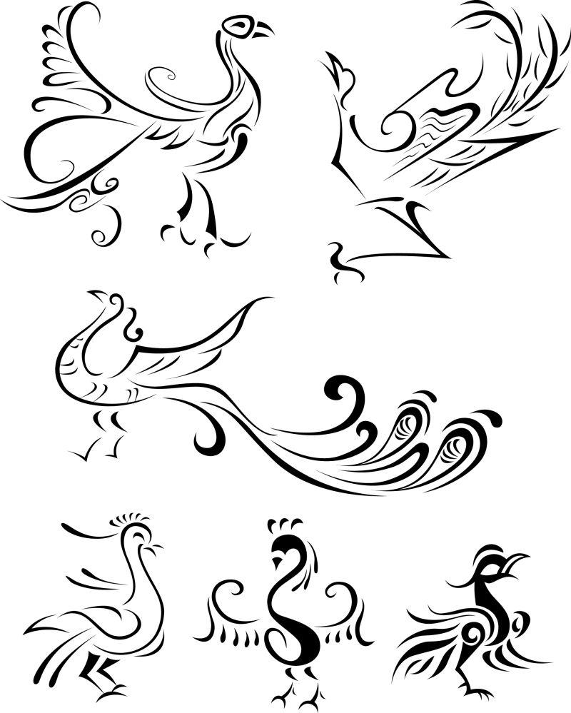 创意鸟型纹身