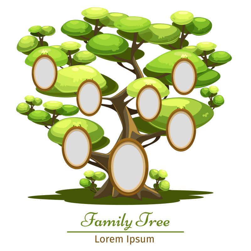 矢量家族树设计插画