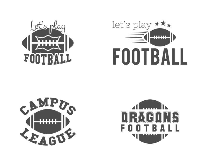 大学橄榄球队创意图标矢量设计