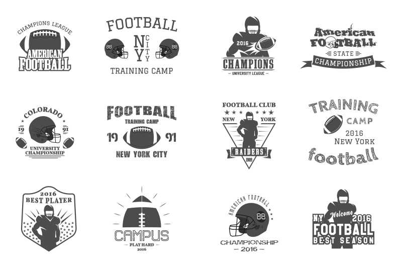 矢量美式足球创意标志设计
