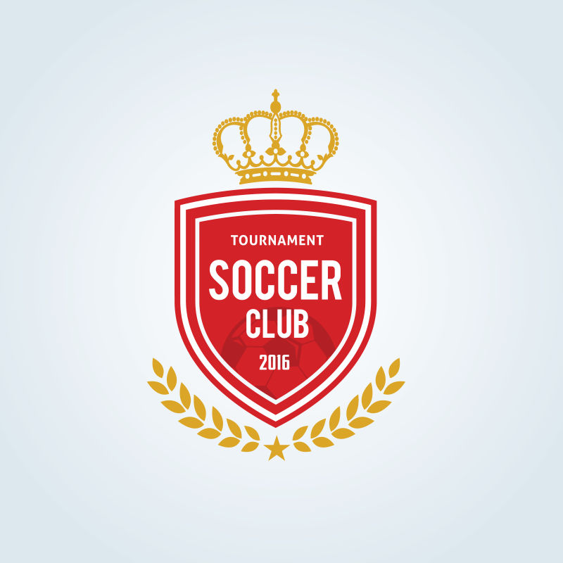 红色足球俱乐部徽章设计